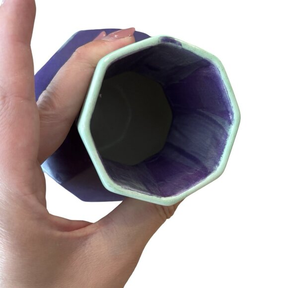 Handpainted Multi Vase Tall Bud Fun Beach Deco Color splash Bright Retro Art - Picture 5 of 6